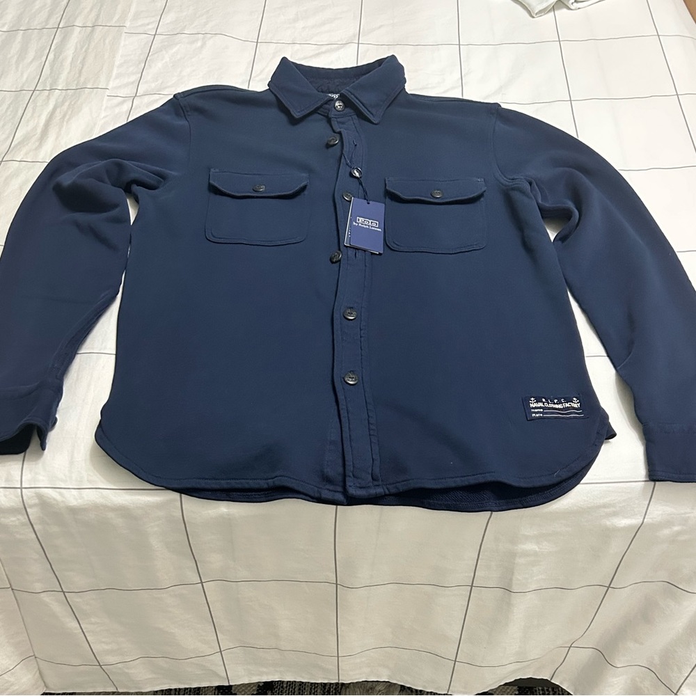 Polo Ralph Lauren French Terry Workshirt. Cruise Navy. Small. Never worn. NWT